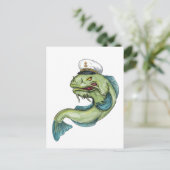 Kapitein Catfish Tattoo Briefkaart (Staand voorkant)