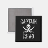 Kapitein Chad retro piraat drijvende steiger Magneet (Voorkant / Achterkant)
