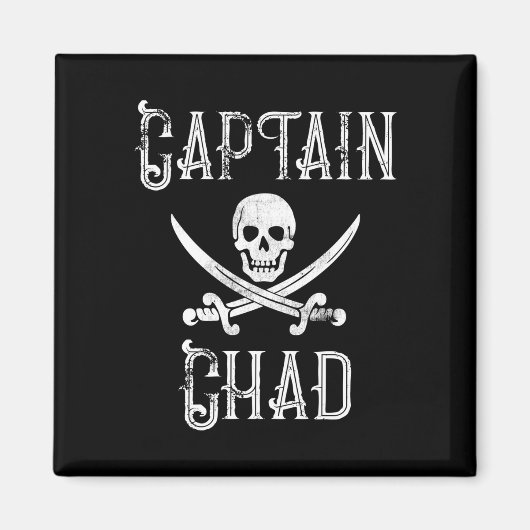 Kapitein Chad retro piraat drijvende steiger Magneet (Voorkant)