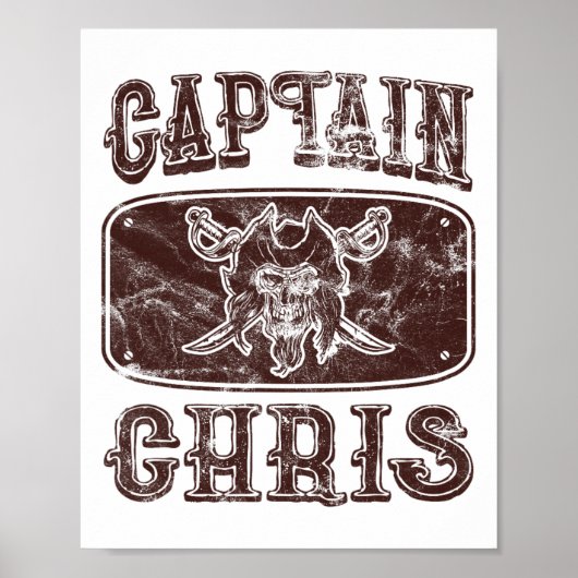 kapitein Chris gepersonaliseerde piraat ponton Poster (Voorkant)