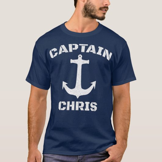 Kapitein Chris Personalized Boat Kapitein T-shirt (Voorkant)