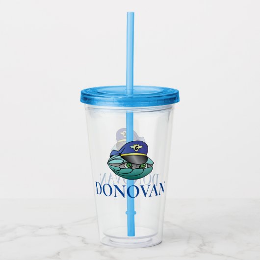 Kapitein Clam Acryl Drinkbeker (Voorkant)