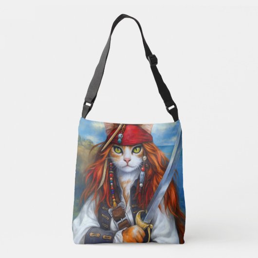 Kapitein Claws van het Azure Zee | piratenkat Crossbody Tas (Achterkant)