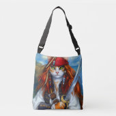 Kapitein Claws van het Azure Zee | piratenkat Crossbody Tas (Voorkant)