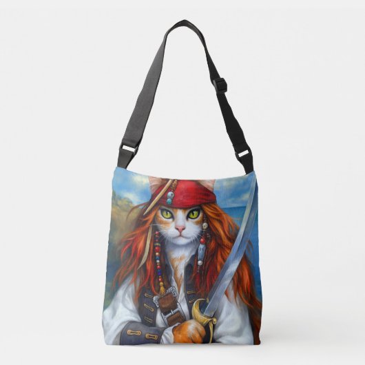 Kapitein Claws van het Azure Zee | piratenkat Crossbody Tas (Voorkant)