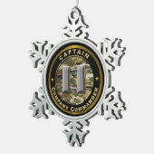 Kapitein compagniescommandant tin sneeuwvlok ornament (Rechts)