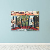 Kapitein Cook, Hawaii - Grote lettertjes Canvas Afdruk (Insitu (Houten vloer))