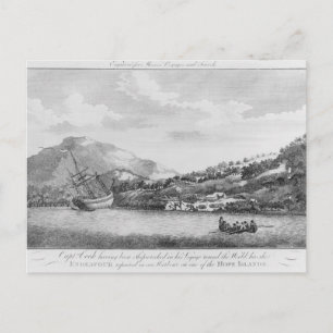 Kapitein Cook is schipbreuk geleden Briefkaart