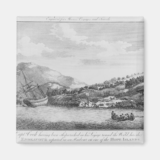 Kapitein Cook is schipbreuk geleden Magneet (Voorkant)