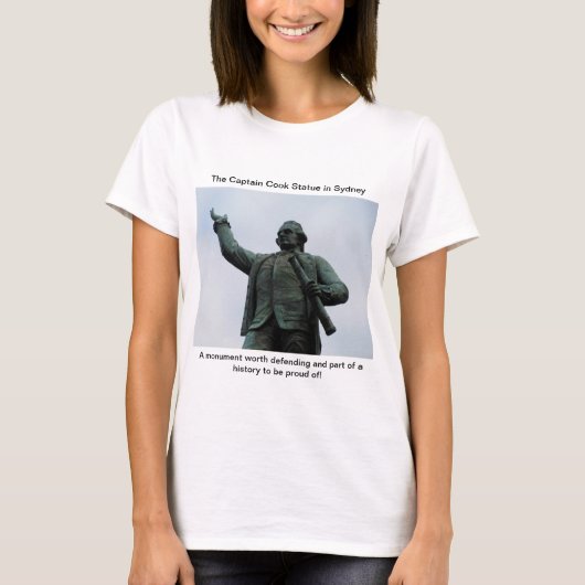 Kapitein Cook Statue in Sydney T-shirt (Voorkant)