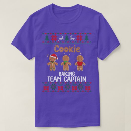 Kapitein Cookie Baking Team, Kerstmis Oegly Christ T-shirt (Design voorkant)