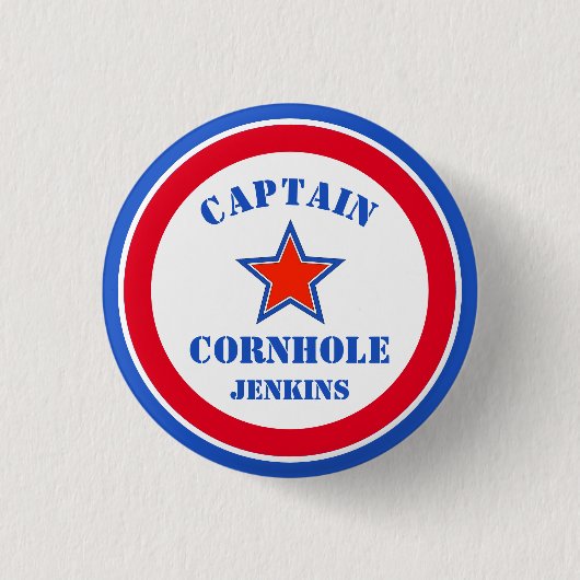 Kapitein Cornhole Ronde Button 3,2 Cm (Voorkant)