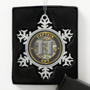 Kapitein CPT Tin Sneeuwvlok Ornament