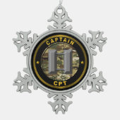 Kapitein CPT Tin Sneeuwvlok Ornament (Voorkant)