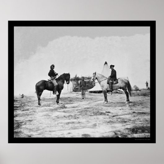 Kapitein Custer en generaal Pleasonton Falmouth 18 Poster (Voorkant)