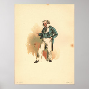 Kapitein Cuttle uit Dombey and Son Poster