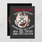 KAPITEIN DAN CHICKEN ENCHILADA JESUS ALBUQUERQUE N UITNODIGING BRIEFKAART (Voorkant / Achterkant)