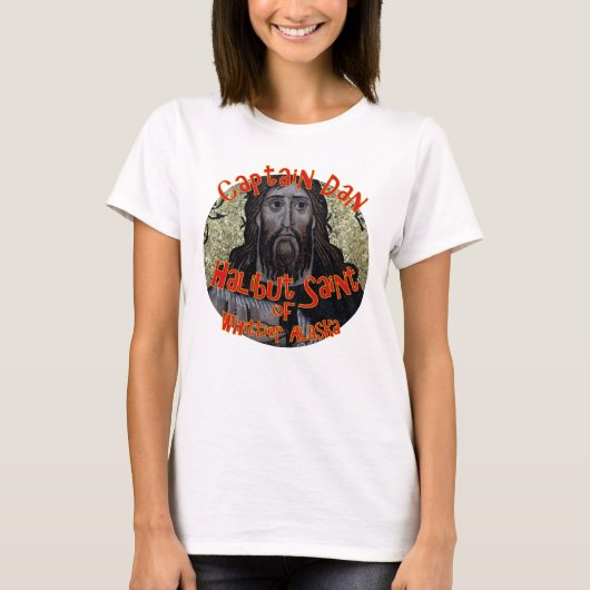 Kapitein Dan de Halibut Saint van Whittier Alaska T-shirt (Voorkant)