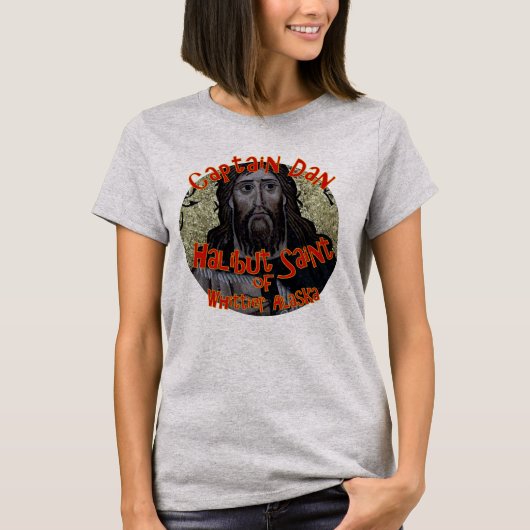 Kapitein Dan de Halibut Saint van Whittier Alaska T-shirt (Voorkant)