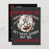 KAPITEIN DAN GARNALEN TACO MESSIAH KEY WEST FLORID UITNODIGING BRIEFKAART (Voorkant / Achterkant)