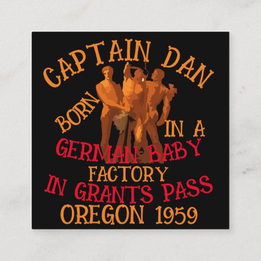 Kapitein Dan geboren Duitse Baby Factory Grants Pa Informatiekaartje (Achterkant)