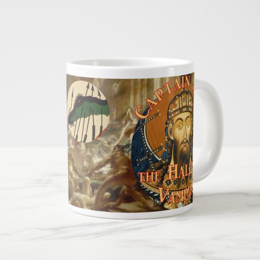 Kapitein Dan Halibut God van Whittier Alaska Grote Koffiekop (Voorkant rechts)