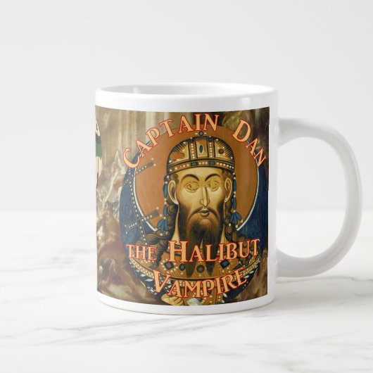 Kapitein Dan Halibut God van Whittier Alaska Grote Koffiekop (Rechts)