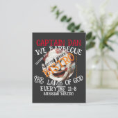 KAPITEIN DAN WE BARBECUE HET LAM VAN GOD ELKE DAG FEESTDAGENKAART (Staand voorkant)