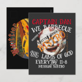 KAPITEIN DAN WE BARBECUE HET LAM VAN GOD ELKE DAG FEESTDAGENKAART (Voorkant / Achterkant)