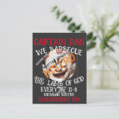 KAPITEIN DAN WE BARBECUE HET LAM VAN GOD ELKE DAG FEESTDAGENKAART (Staand voorkant)