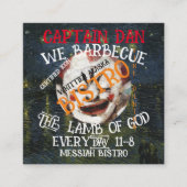 KAPITEIN DAN WE BARBECUE HET LAM VAN GOD ELKE DAG INFORMATIEKAARTJE (Voorkant)