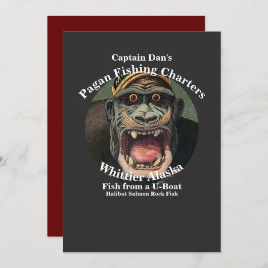 Kapitein Dan's Pagan Fishing Charters Whittier AK Kaart (Voorkant / Achterkant)