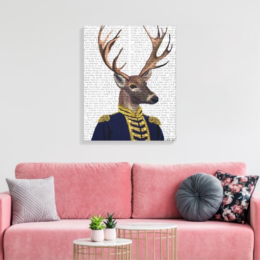 Kapitein Deer Canvas Afdruk (Insitu (Woonkamer))