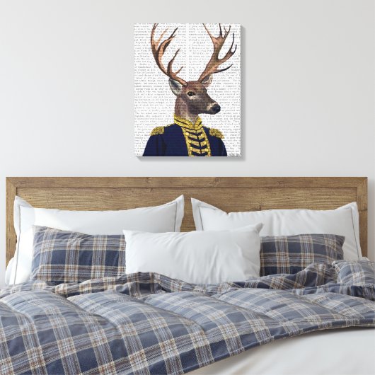 Kapitein Deer Canvas Afdruk (Insitu (Slaapkamer))