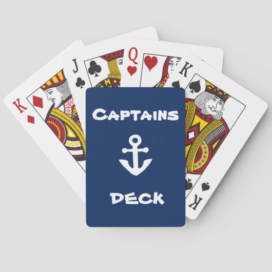 Kapitein dek anker nautisch speelkaarten (Achterkant)