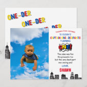 Kapitein Eén-derpbroek Verjaardagskaart voor de Ee Bedankkaart (Voorkant / Achterkant)