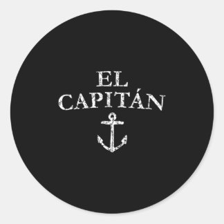 Kapitein El Capitan Anchor Boat Sail Ronde Sticker