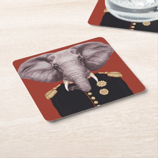 Kapitein Elephant Kartonnen Onderzetters (Schuin)