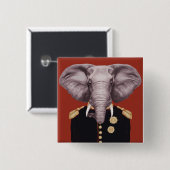 Kapitein Elephant Vierkante Button 5,1 Cm (Voorkant /achterkant)