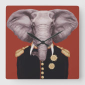 Kapitein Elephant Vierkante Klok (Voorkant)