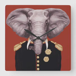 Kapitein Elephant Vierkante Klok
