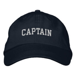 Kapitein Embroided Baseball Hat/Pet - marine Geborduurde Pet