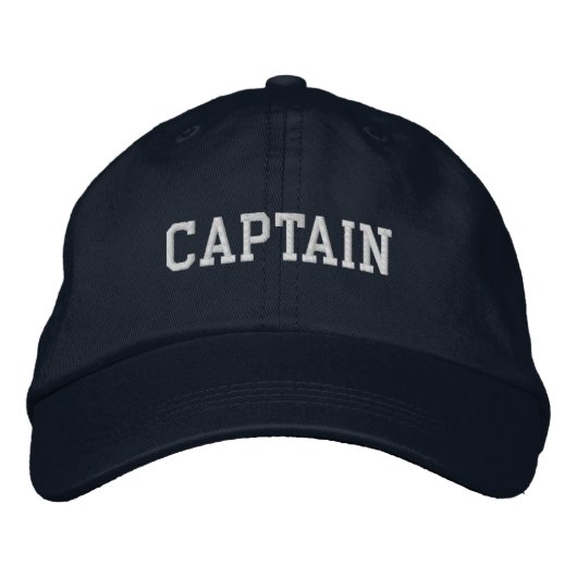 Kapitein Embroided Baseball Hat/Pet - marine Geborduurde Pet (Voorkant)