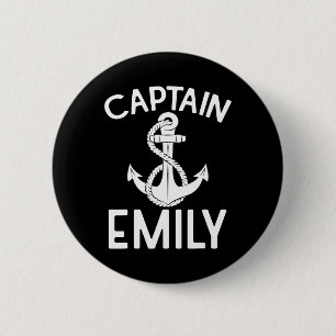 Kapitein Emily Zeilen Boot Schip Jacht Ronde Button 5,7 Cm