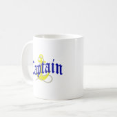 Kapitein en anker van de boot koffiemok (Voorkant links)
