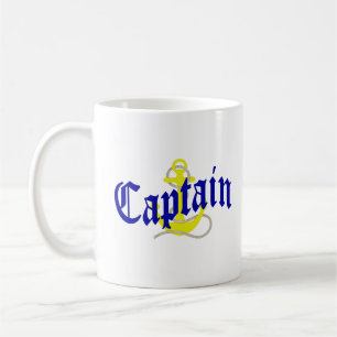 Kapitein en anker van de boot koffiemok