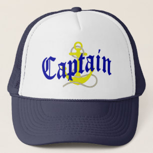 Kapitein en anker van de boot trucker pet