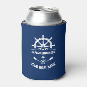 Kapitein en naam boot Nautical Anchor Oars Helm Na Blikjeskoeler