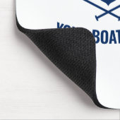 Kapitein en naam van schip blauw op de Nautische a Muismat (Hoek)