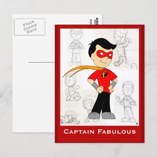 Kapitein Fabulous: Postkaart (Voorkant / Achterkant)